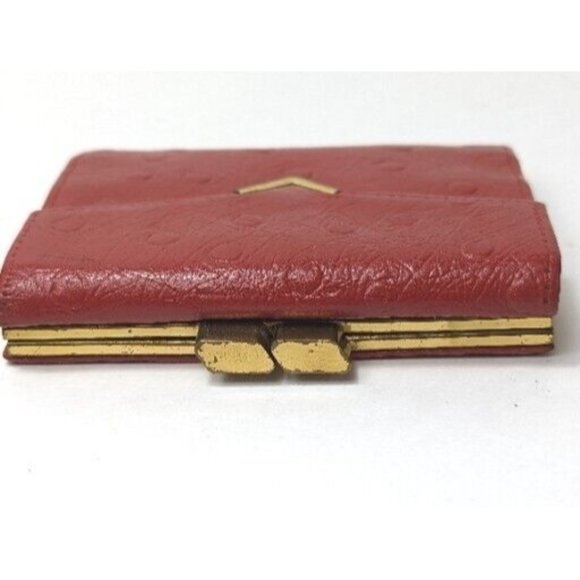 Buxton Coin Purse Womens Small Red Top Grain Cowhide Leather Trifold Coin Wallet - Picture 3 of 5